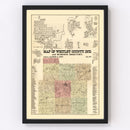 Vintage Map of Whitley County, Indiana 1902