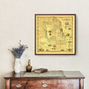 Vintage Map of Cook County, Illinois 1861
