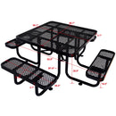 Square Outdoor Steel Picnic Table, With Umbrella Pole by Unique Piece Furniture