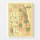 Vintage Map of Cook County, Illinois 1886