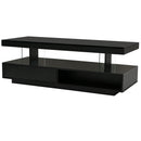 LED Coffee Table With 2 Drawers And Display Shelves