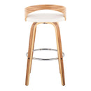 Grotto - Contemporary Fixed Height Barstool With Swivel With Round Footrest (Set of 2) by HouseOfZazla