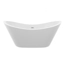 Glossy Freestanding Bathtub, Double Slipper Design, Deep Soaking Comfort by HouseOfZazla