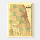Vintage Map of Dupage County, Illinois 1890