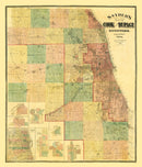 Vintage Map of Dupage County, Illinois 1890