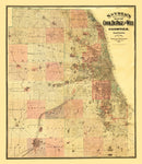 Vintage Map of Cook County, Illinois 1898