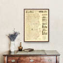 Vintage Map of Edwards County, Illinois 1891