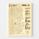 Vintage Map of Edwards County, Illinois 1891