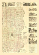 Vintage Map of Edwards County, Illinois 1891