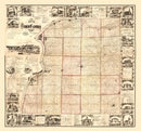 Vintage Map of Hancock County, Illinois 1859
