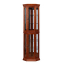 Corner Curio Cabinet With Lights, Adjustable Tempered Glass Shelves, Mirrored Back, Display Cabinet (E26 Light Bulb Not Included) by Unique Piece Furniture