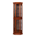 Corner Curio Cabinet With Lights, Adjustable Tempered Glass Shelves, Mirrored Back, Display Cabinet (E26 Light Bulb Not Included) by HouseOfZazla