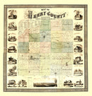 Vintage Map of Henry County, Illinois 1860