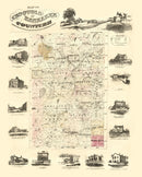 Vintage Map of Iroquois County, Illinois 1860