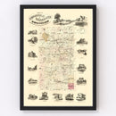 Vintage Map of Iroquois County, Illinois 1860