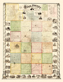 Vintage Map of Knox County, Illinois 1861