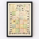 Vintage Map of Knox County, Illinois 1861