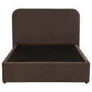 Anders Upholstered Full Storage Lift Platform Bed Chocolate