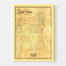 Vintage Map of Lake County, Illinois 1861