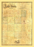 Vintage Map of Lake County, Illinois 1861