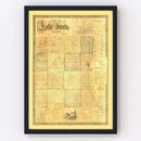 Vintage Map of Lake County, Illinois 1861