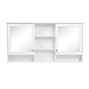Wall Mount Mirror Cabinet With Adjustable Shelves - White by HouseOfZazla
