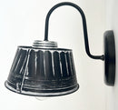 Black Ribbed Galvanized Wall Sconce