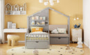 House Bed With Upholstered Sofa, Wireless Charging Station, Shelves And 2 Drawers by HouseOfZazla