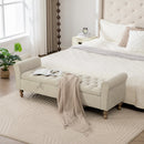 65.75" Wide Modern Upholstered Storage Bench