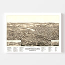 Vintage Map of Skowhegan, Maine 1892