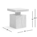 Calder 18' Solid Square Reclaimed Elm Block Plinth Side Table, Heritage Light Natural Brown