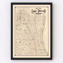 Vintage Map of Lake County, Illinois 1873