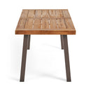 Outdoor Dining Set – Premium Acacia Wood Table & Wicker Chairs