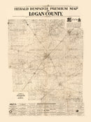 Vintage Map of Logan County, Illinois 1893