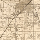 Vintage Map of Logan County, Illinois 1893