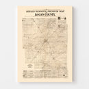 Vintage Map of Logan County, Illinois 1893