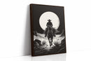 Lone Rider Under a Full Moon