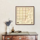 Vintage Map of Peoria County, Illinois 1861