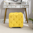 Modern Upholstered Ottoman, Exquisite Small End Table, Soft Foot Stool, Dressing Makeup Chair, Comfortable Seat For Living Room, Bedroom, Entrance by Unique Piece Furniture