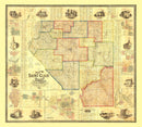 Vintage Map of Saint Clair County, Illinois 1863