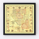 Vintage Map of Saint Clair County, Illinois 1863
