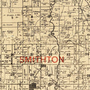 Vintage Map of St Clair County, Illinois 1899
