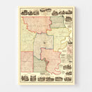 Vintage Map of White County, Illinois 1871