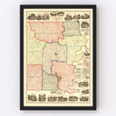 Vintage Map of White County, Illinois 1871