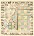 Vintage Map of Cass County, Michigan 1860