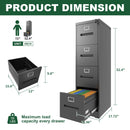 Premium Drawer File Cabinet With Lock, Metal Vertical Design, A4 Legal / Letter Size by HouseOfZazla