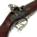 Antique Flintlock Steampunk Rifle Wood and Metal Replica Gun Inert Prop