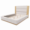 Modern Upholstered Platform Bed With Extended Headboard by HouseOfZazla