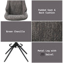 Malika - Side Chair With Swivel (Set of 2) - Brown Gray
