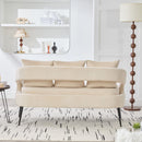 Open Back Loveseat Settee With 3 Pillows by Unique Piece Furniture